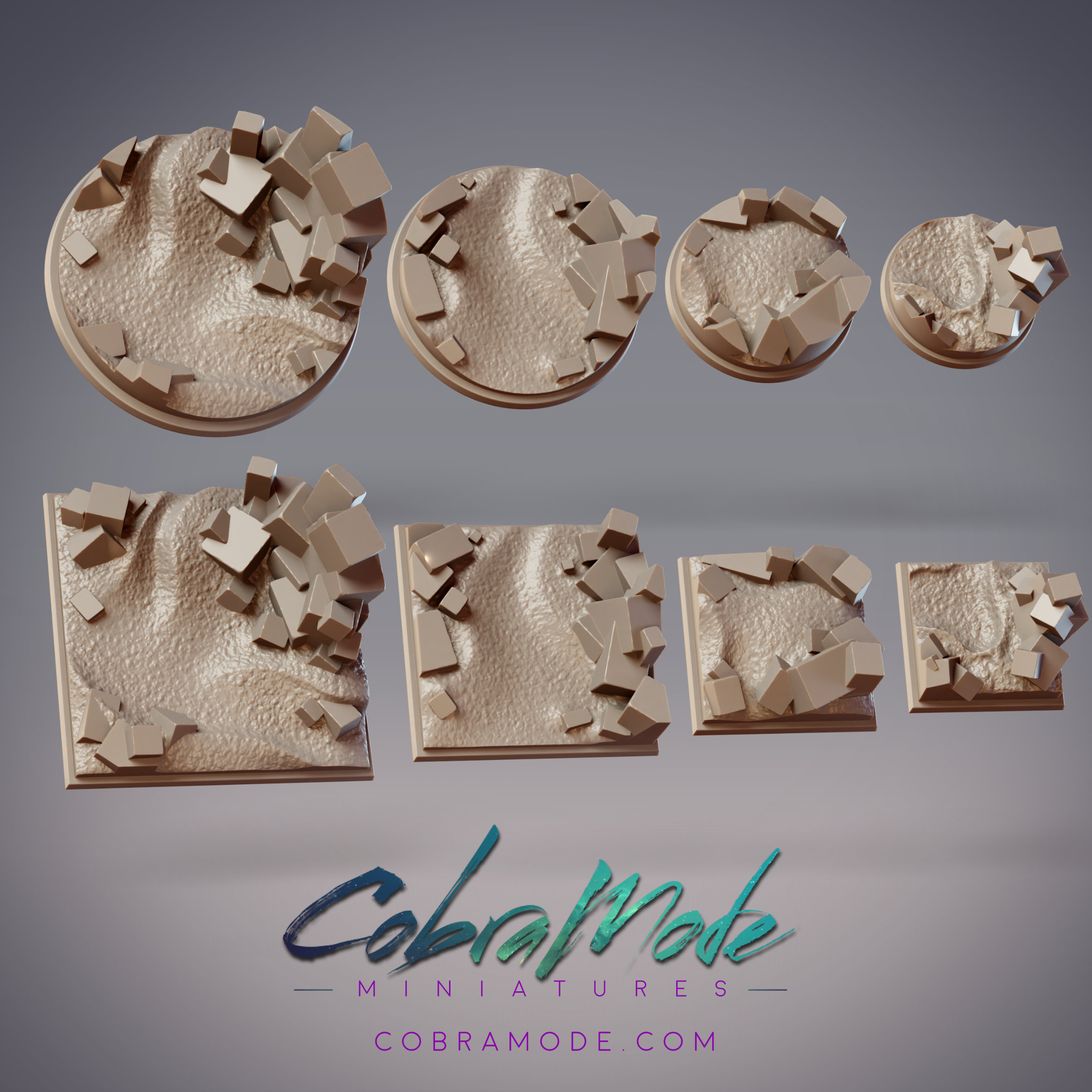 Cubic Crystal Base Pack (8pcs) - Round and Square Versions